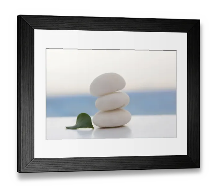 Framed Print : Zen rock stack on tropical beach