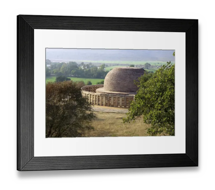 Framed Print : Stupa 2 constructed by king Ashoka encircled by wall Framed Print : Stupa 2 constructed by king Ashoka encircled by wall