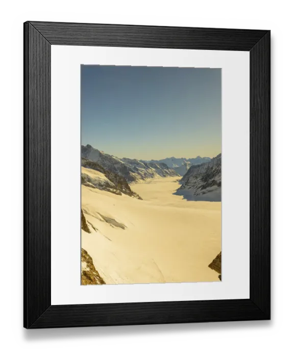 Framed Print : Beautiful Aletsch Glacier in a Sunny Winter Day with Snowcapped Mountain with Sunlight in Jungfraujoch in Berner Framed Print : Beautiful Aletsch Glacier in a Sunny Winter Day with Snowcapped Mountain with Sunlight in Jungfraujoch in Berner
