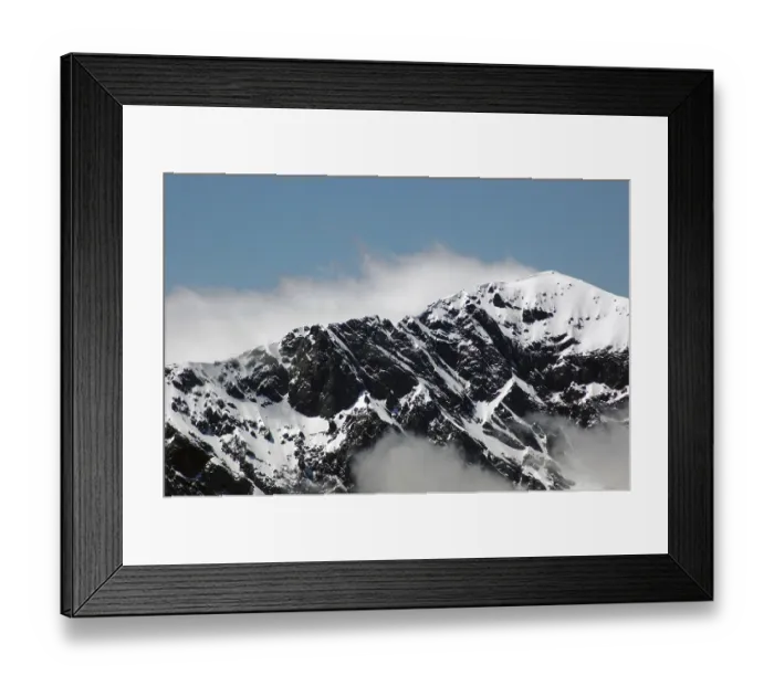 Framed Print : Morning cloud gathers around the alpine peaks of the Southern Alps