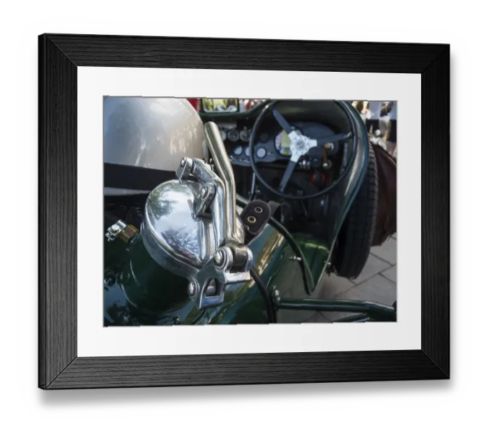 Framed Print : Wide-angle close-up of the cockpit of the MG K3 Framed Print : Wide-angle close-up of the cockpit of the MG K3