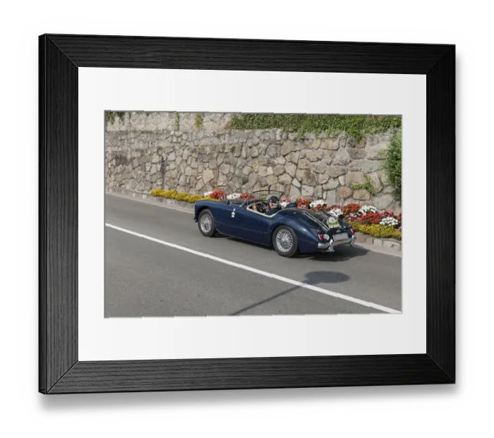 Framed Print : Side rear view of the blue MG A 1600 with start number 66 Framed Print : Side rear view of the blue MG A 1600 with start number 66