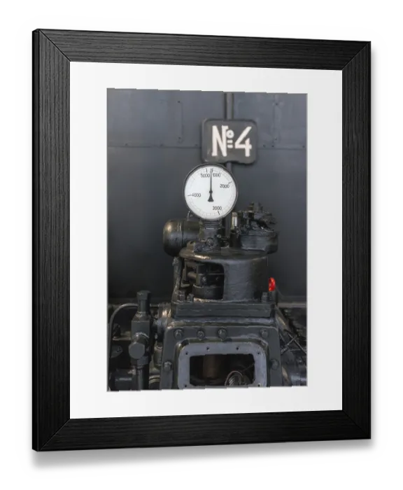 Framed Print : Vintage tachometer. Part of old power plant