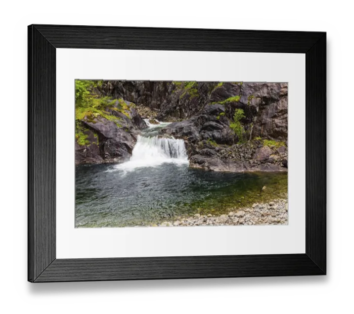 Framed Print : Small waterfall in a stream. Road to Roldal Framed Print : Small waterfall in a stream. Road to Roldal