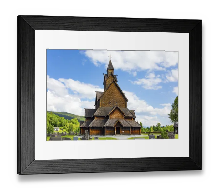 Framed Print : The beautiful church in Norway in Heddal