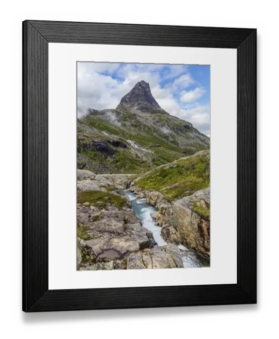 Framed Print : Camping in a small tent in the middle of nature in Norway Scandinavia