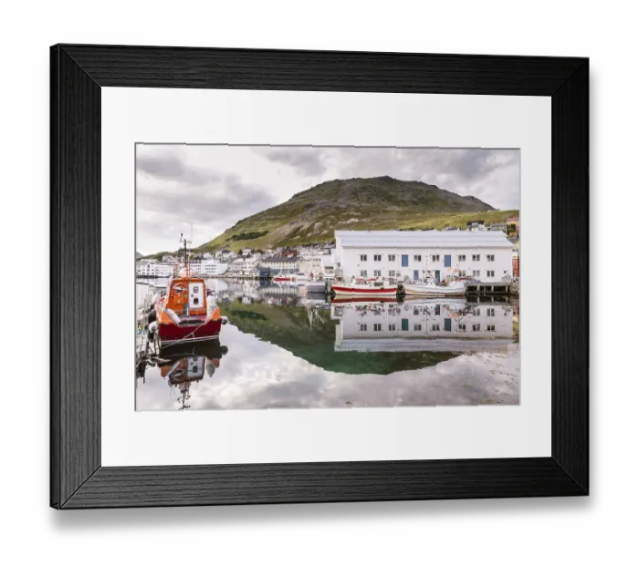 Framed Print : Port of Honningsvag in Finnmark Norway