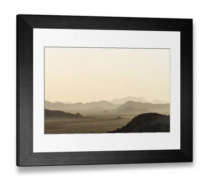 Framed Print : Sunset over the mountains of the Namib Desert