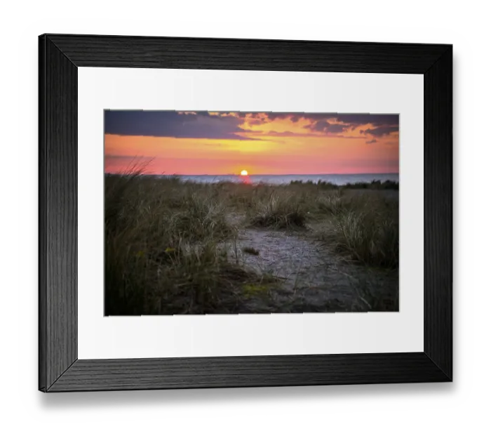 Framed Print : Sandy beach beach with dune grass Framed Print : Sandy beach beach with dune grass