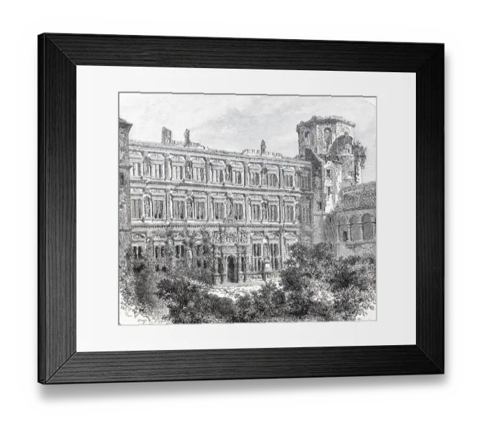 Framed Print : The facade of the Otto Heinrich House in Heidelberg
