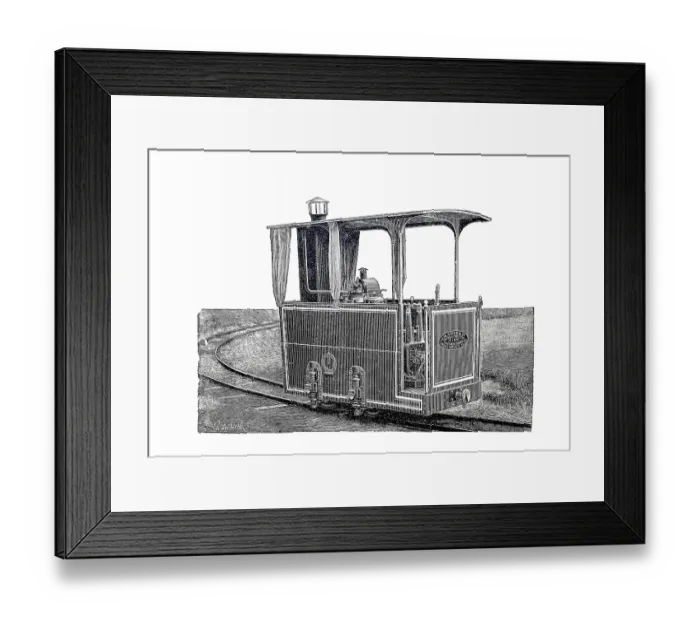 Framed Print : Petroleum engine - locomotive, designed by J Framed Print : Petroleum engine - locomotive, designed by J