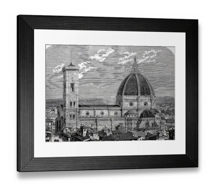 Framed Print : View of Florence Cathedral around 1800