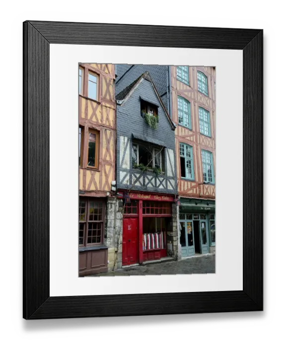 Framed Print : Half-timbered houses in Rouen, Normandy