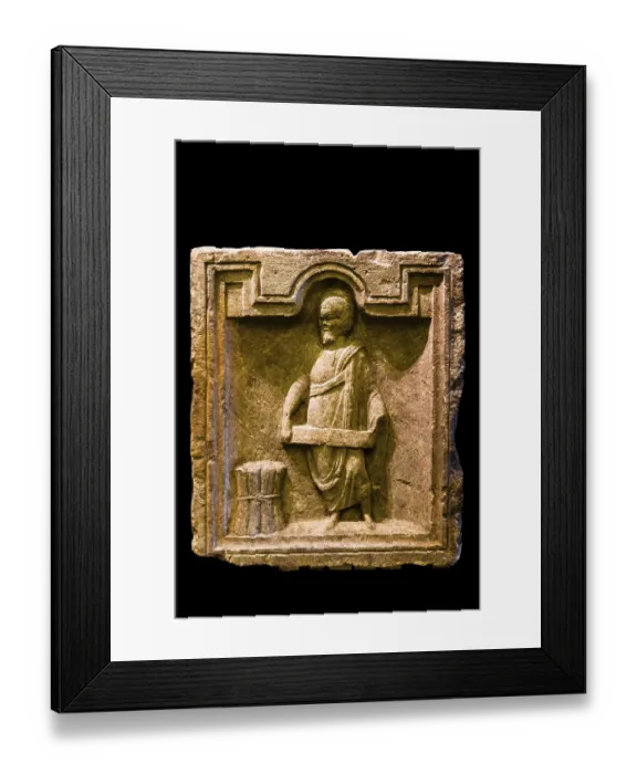 Framed Print : Stele of Togatus with scrolls, 3rd century Framed Print : Stele of Togatus with scrolls, 3rd century