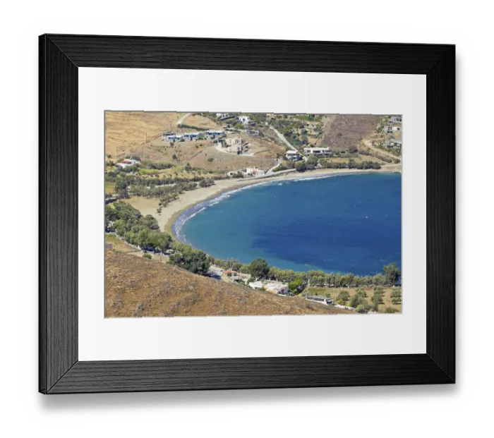 Framed Print : Otzias is one of the most popular beaches in Kea