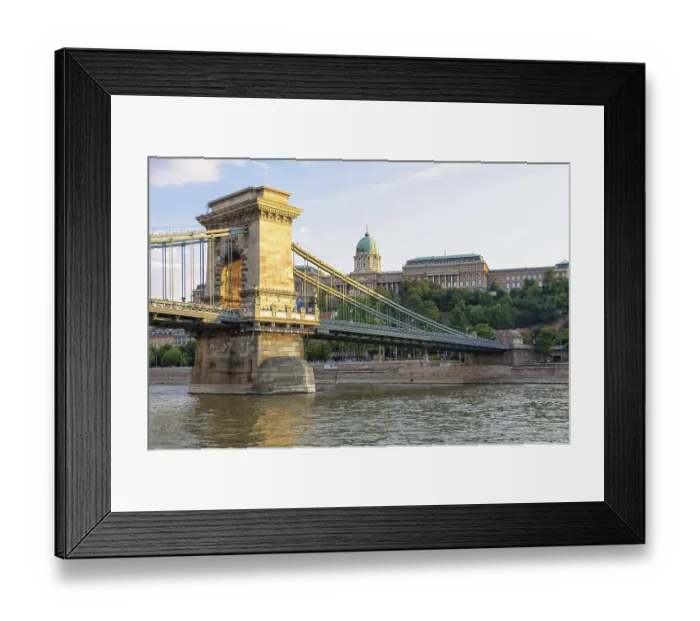 Framed Print : Buda Castle over the River Danube and the Chain Bridge