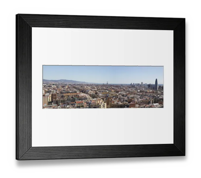 Framed Print : Cityscape of Barcelona Panorama from the tower of La Sagrada Familia