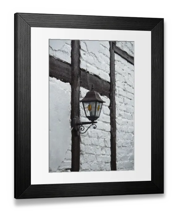 Framed Print : Half-timbered facade with lantern