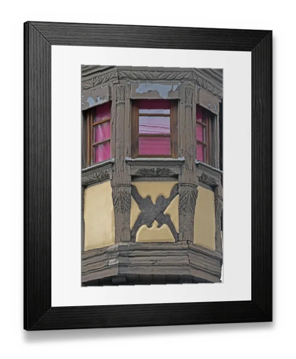 Framed Print : Half-timbered house, bay window