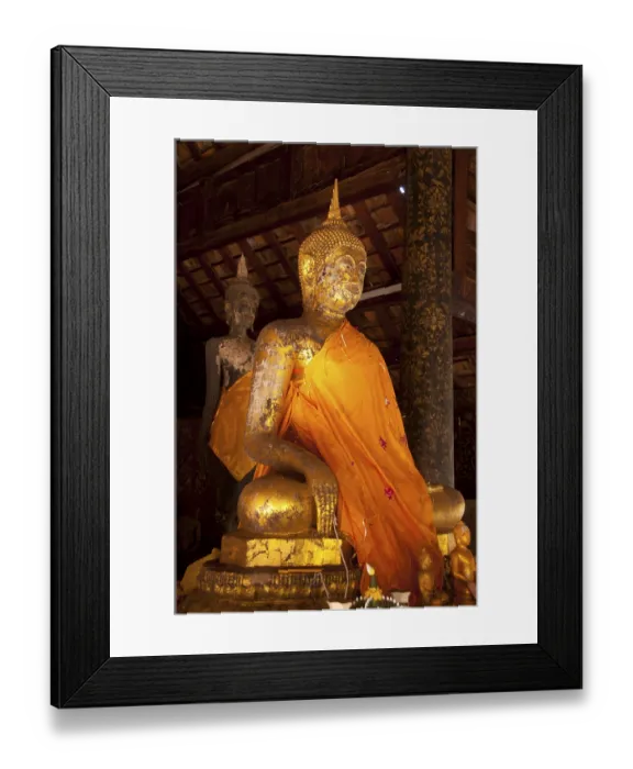 Framed Print : Viharn Nam Taem is thought to be the oldest surviving wooden building in Thailand