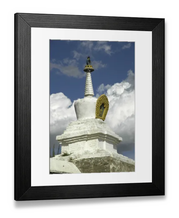 Framed Print : Sky with clouds above Buddhist monastery tower stupa Framed Print : Sky with clouds above Buddhist monastery tower stupa