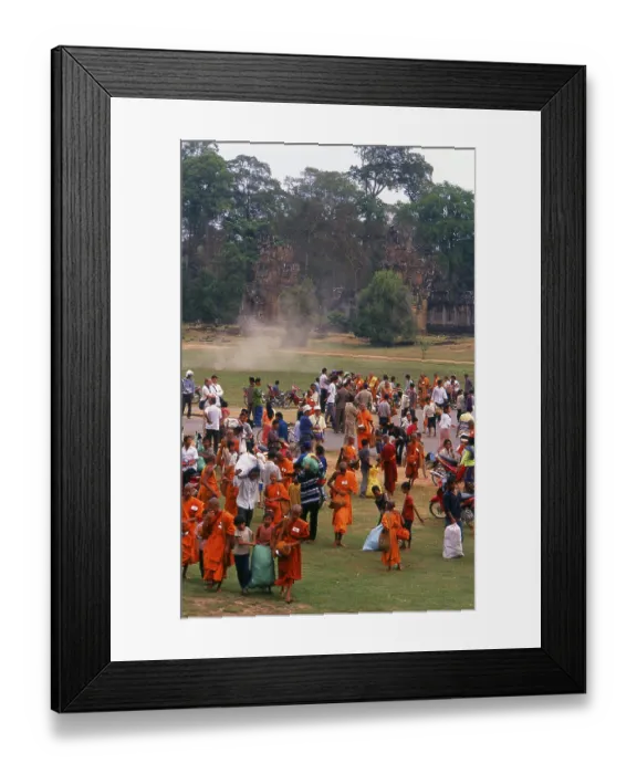 Framed Print : Angkor Thom is located one mile north of Angkor Wat