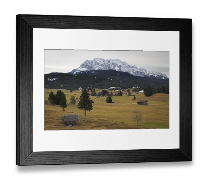 Framed Print : Alpine grassland with Karwendel Mountains