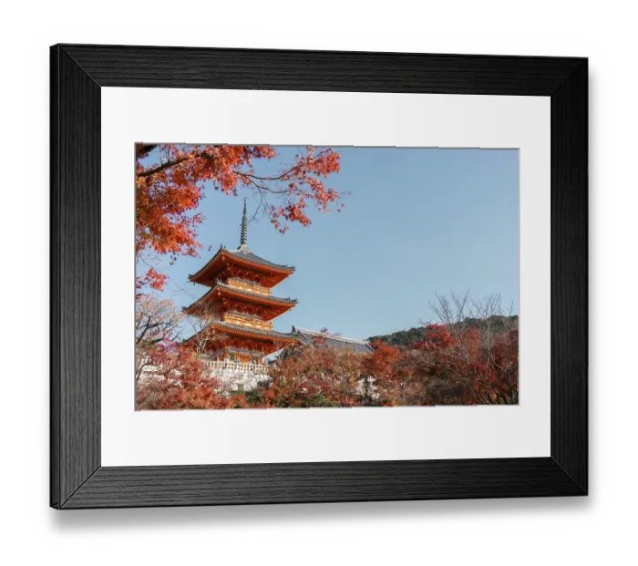 Framed Print : Kiyomizu-dera Temple and autumn maple in Kyoto Framed Print : Kiyomizu-dera Temple and autumn maple in Kyoto
