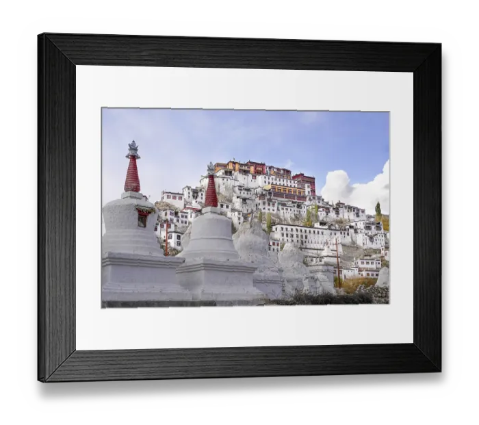 Framed Print : The old Thiksay monastery in Theksey small village