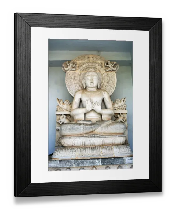 Framed Print : Idol of lord Buddha, Shanti stupa