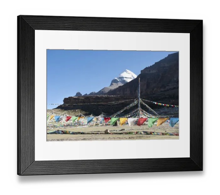 Framed Print : Tibetan Buddhism, Tarboche, a flagpole with colourful prayer flags