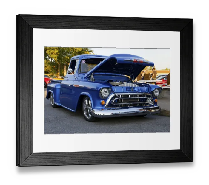 Framed Print : Automobile, car show, blue pickup Framed Print : Automobile, car show, blue pickup