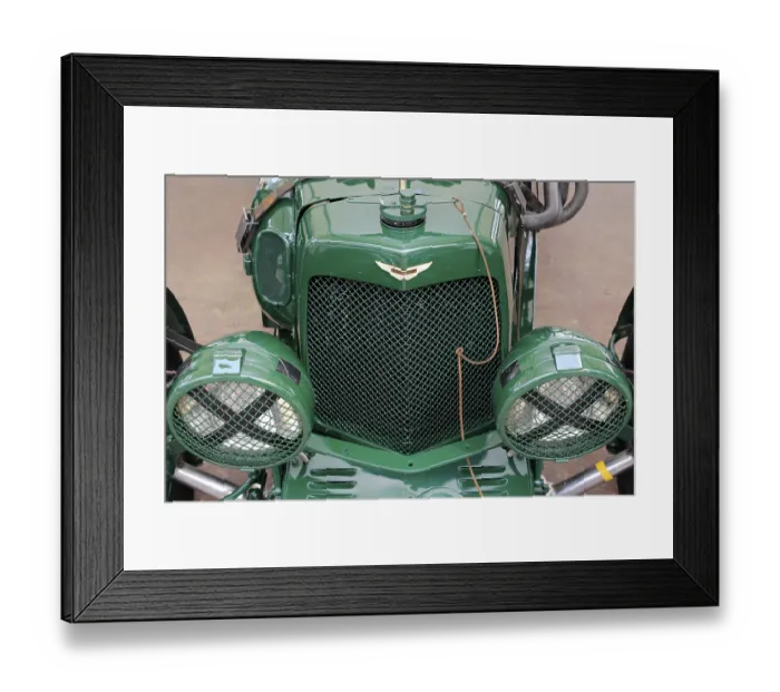 Framed Print : Radiator grille and headlights Aston Martin Ulster from 1935