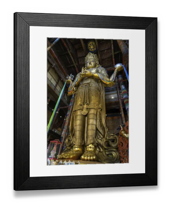 Framed Print : Buddha Statue in Gandantegchinlen monastery in Ulaanbaatar Framed Print : Buddha Statue in Gandantegchinlen monastery in Ulaanbaatar
