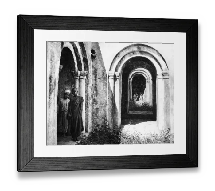 Framed Print : Buddhist monks collect alms-food prepared by devotees