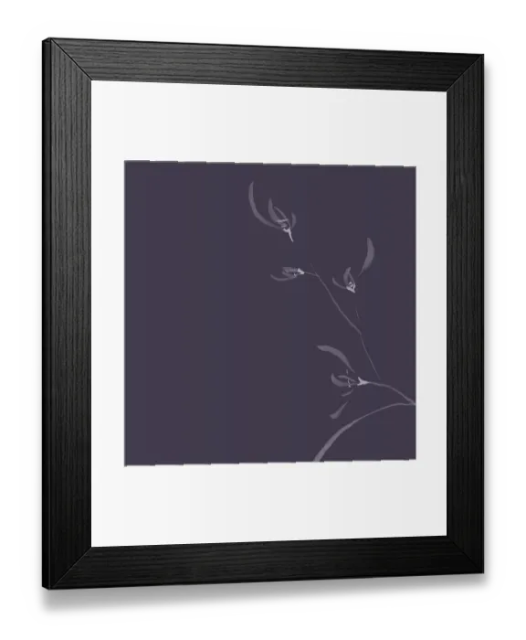 Framed Print : Beautiful simple floral Japanese Zen ink painting artwork design of Flowers of wild orchids on purple background Framed Print : Beautiful simple floral Japanese Zen ink painting artwork design of Flowers of wild orchids on purple background