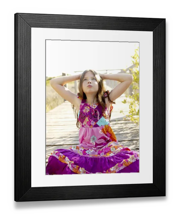 Framed Print : Hippy purple dress teen girl relaxed outdoors