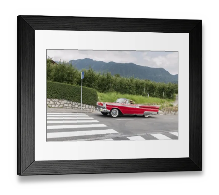 Framed Print : Laterally offset frontal view of the 1959 Ford Galaxie Convertible press support vehicle without start number Framed Print : Laterally offset frontal view of the 1959 Ford Galaxie Convertible press support vehicle without start number