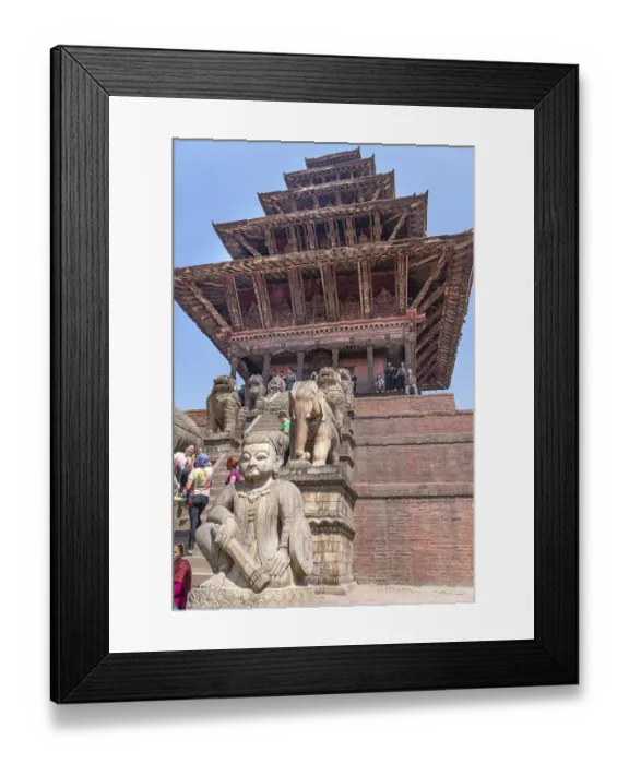 Framed Print : Bhaktapur / Nepal-19.03.2019:The view on Bhaktapur Durbar Square