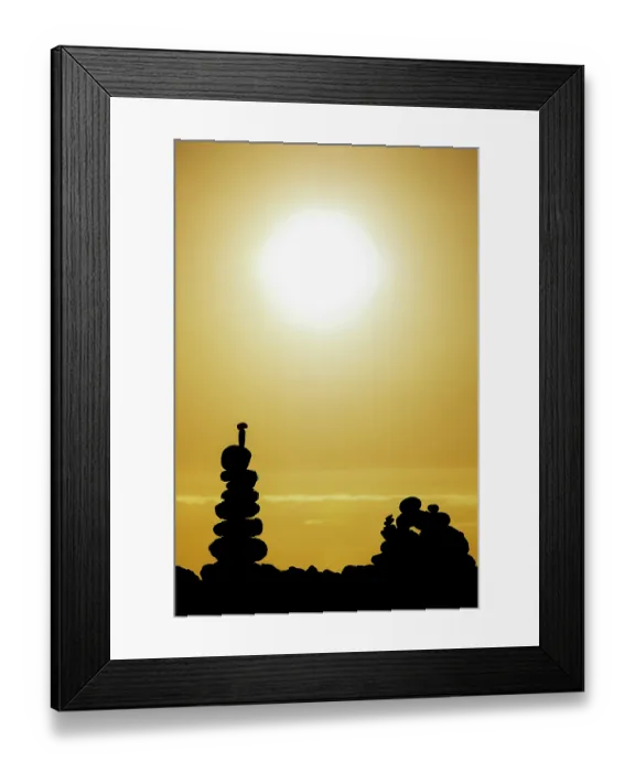 Framed Print : Photo Picture Stack of stones on the sea beach Framed Print : Photo Picture Stack of stones on the sea beach