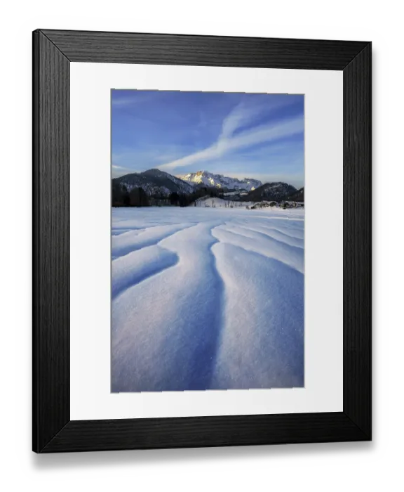 Framed Print : Snow covered Landscape in the Berchtesgadener Alps