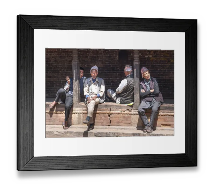 Framed Print : Bhaktapur / Nepal-19.03.2019:The old man sitting and relaxing Framed Print : Bhaktapur / Nepal-19.03.2019:The old man sitting and relaxing