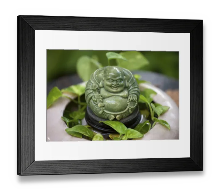 Framed Print : Laughing buddha monk statue India Asia
