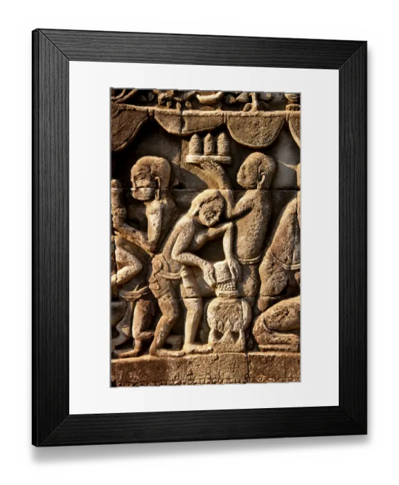 Framed Print : The Bayon was originally the official state temple of the Mahayana Buddhist King Jayavarman VII