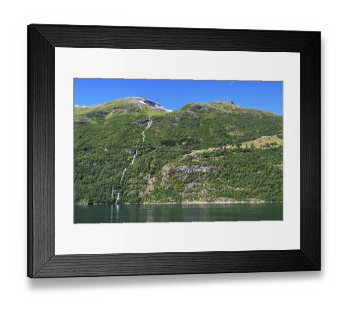 Framed Print : The landscape at the Geirangerfjord in summertime in Norway is beautiful