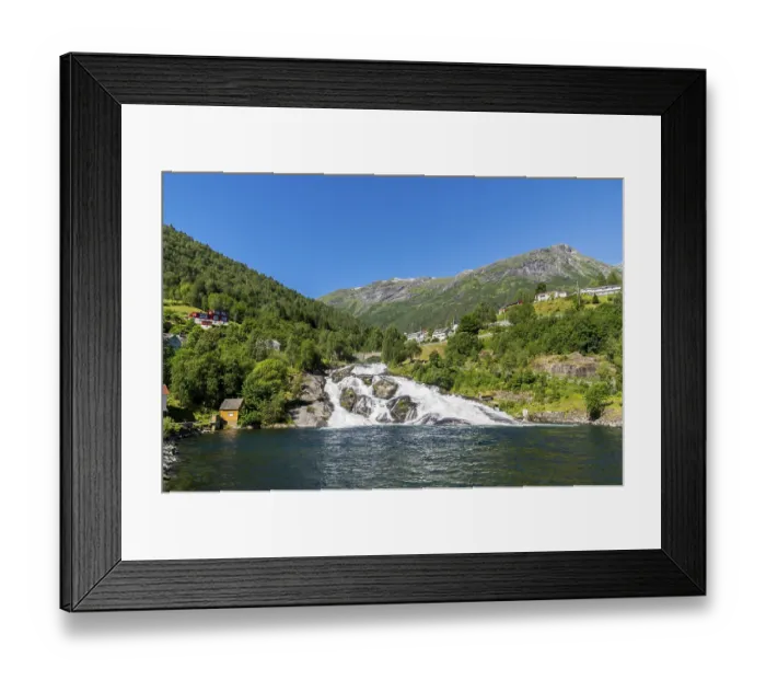 Framed Print : The landscape at the Geirangerfjord in summertime in Norway is beautiful