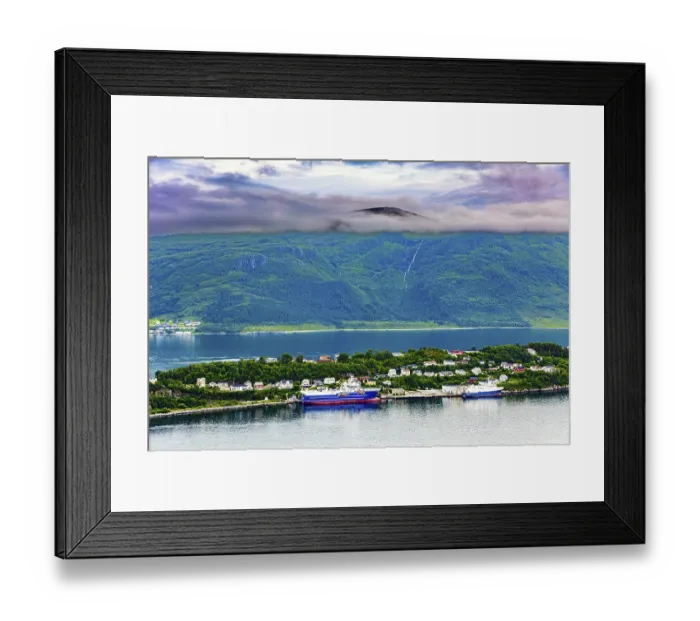 Framed Print : The Olesund is a city on the islands off the coast of the Atlantic Ocean