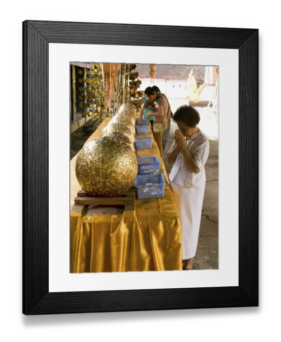 Framed Print : Luk nimit are stone spheres used for burying at the four corners and the four cardinal points of a new ubosot