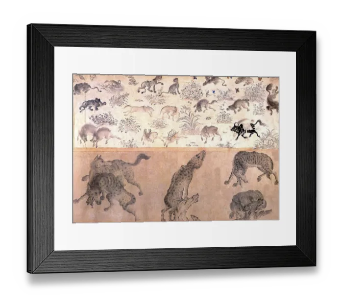 Framed Print : Siyah Kalem or Black Pen is the name given to the 15th century school of painting attributed to Mehmed