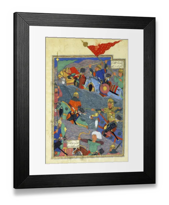 Framed Print : Miniature from a copy of Firdawsi's Shah-nama